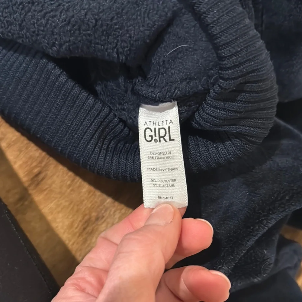 Athleta Blue Hooded Sweatshirt with Soft Fleece - Picture 3 of 4